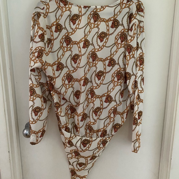 Zara satin blouse body suit, size M, never worn - Picture 6 of 6